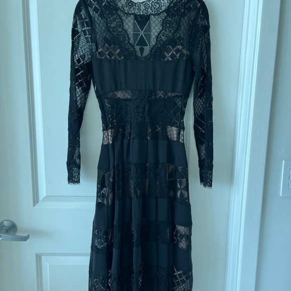 Bebe Black Lace Bodycon Dress – Sheer Panel Detail - Picture 7 of 11